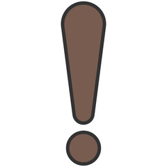 brown exclamation mark sign