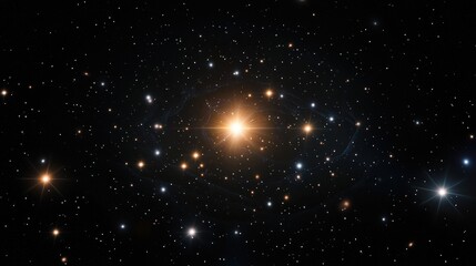 Naklejka premium Bright Star in the Night Sky