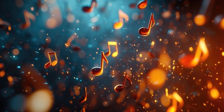 Floating music notes