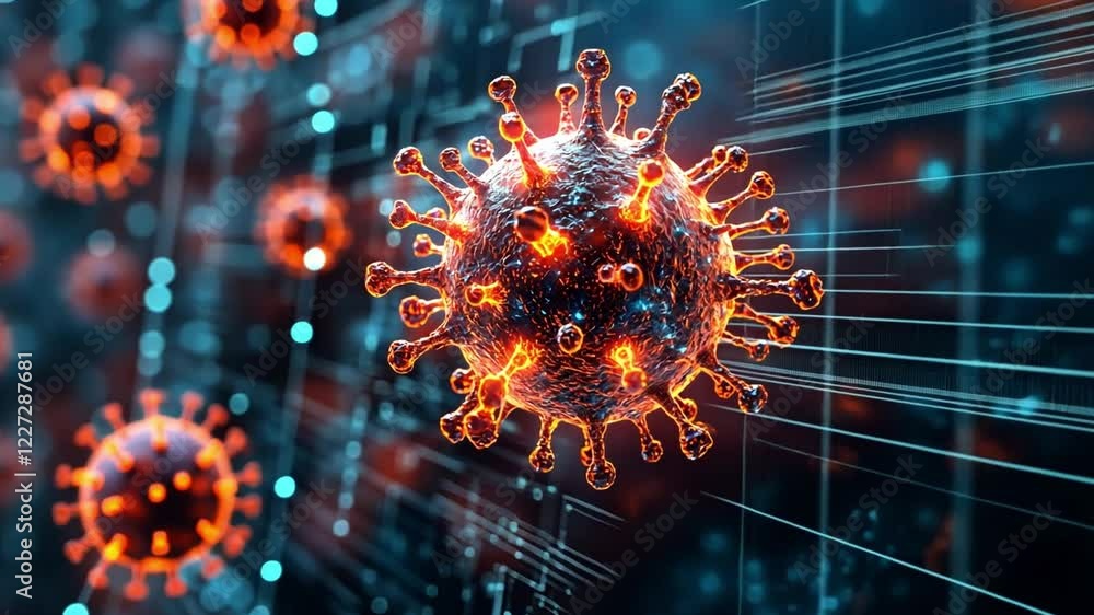 Poster understanding viral structures in detail with a focus on their molecular composition and behavior