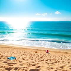 Obraz premium Flux Schnell A serene summer vacation scene set on a warm sunk