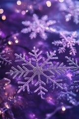 Snowflake on Purple Background