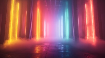 Stage lighting vibrant colors atmospheric fog effects images