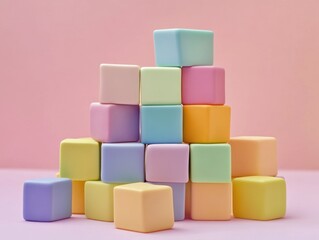 Obraz premium Stacked building blocks