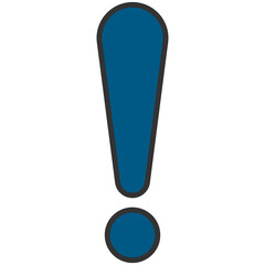 navy blue exclamation mark sign