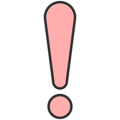 light pink exclamation mark sign