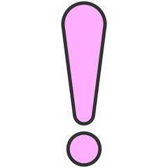 light purple exclamation mark sign