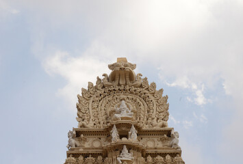 MYSORE, KARNATAKA, INDIA - APRIL 19, 2019: Sri Chamundeshwari Temple, Mysore, Karnataka State, India
