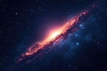 Fototapeta premium Bright comet streaks across night sky near Earth , night, image