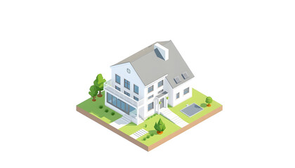 Real Estate Isometric Illustration , with white tonespng