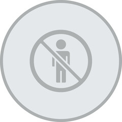 Prohibited Area Vector Icon Design