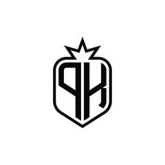 QK monogram logo design letter text name symbol monochrome logotype alphabet character simple logo