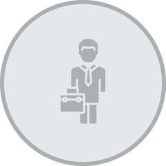 Man Businessman With Suitcase Vector Icon Design