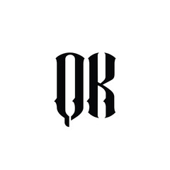 QK monogram logo design letter text name symbol monochrome logotype alphabet character simple logo