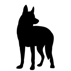 wolf, dog black silhouette vector