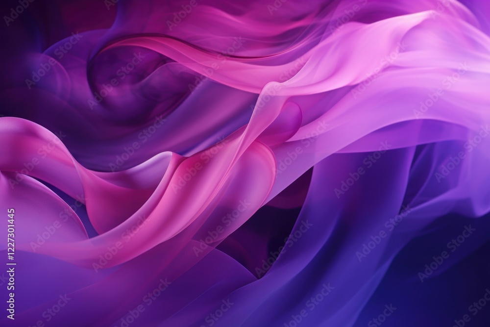Poster smooth, elegant curves intertwine, forming a mesmerizing abstract composition with a gradient of pur