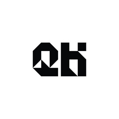 QK monogram logo design letter text name symbol monochrome logotype alphabet character simple logo