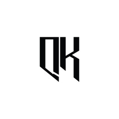 QK monogram logo design letter text name symbol monochrome logotype alphabet character simple logo