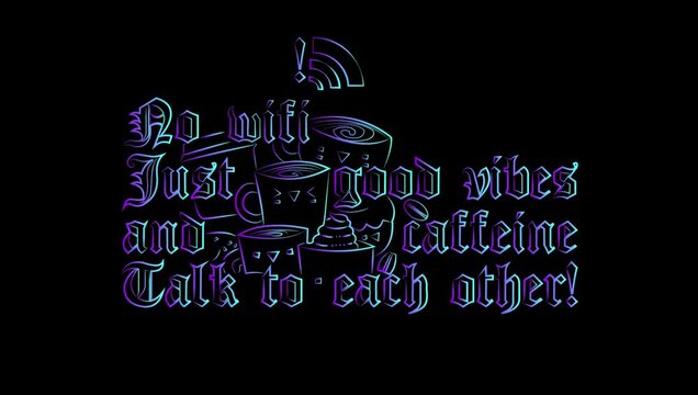 animation text decoration coffe shop