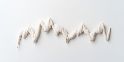 Off-white Textured Wave Line on White Background