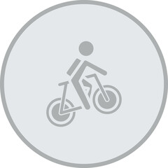 Mountain Biking Vector Icon Design