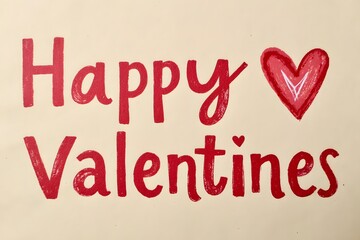 Hand-lettered Valentine&rsquo;s message on kraft paper