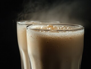 Two Glasses of Liquid Close Up