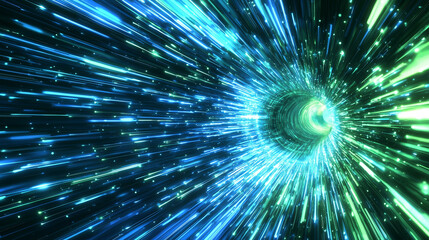 A mesmerizing visual depicting dynamic light trails in vibrant hues, creating an illusion of depth and speed.