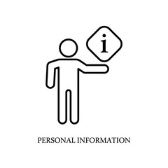 Icon a personal information, isolated against a clean background.