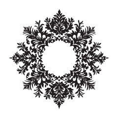 Elegant Black Floral Circle Ornament Design