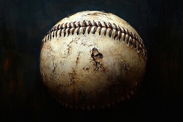 Vintage Baseball Design with Warm Lighting and Soft Shadows for Father's Day Greeting Card