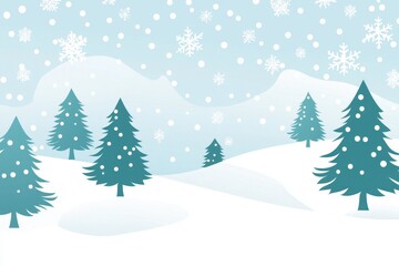 Winter Landscape Gradient: A snowy landscape with a sky transitioning from crisp white to pale blue, accented by snow-covered trees