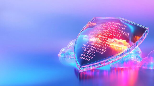 Abstract Shield with Binary Code Illustration