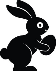 Rabbit black simple icon isolated on white background for apps and websites