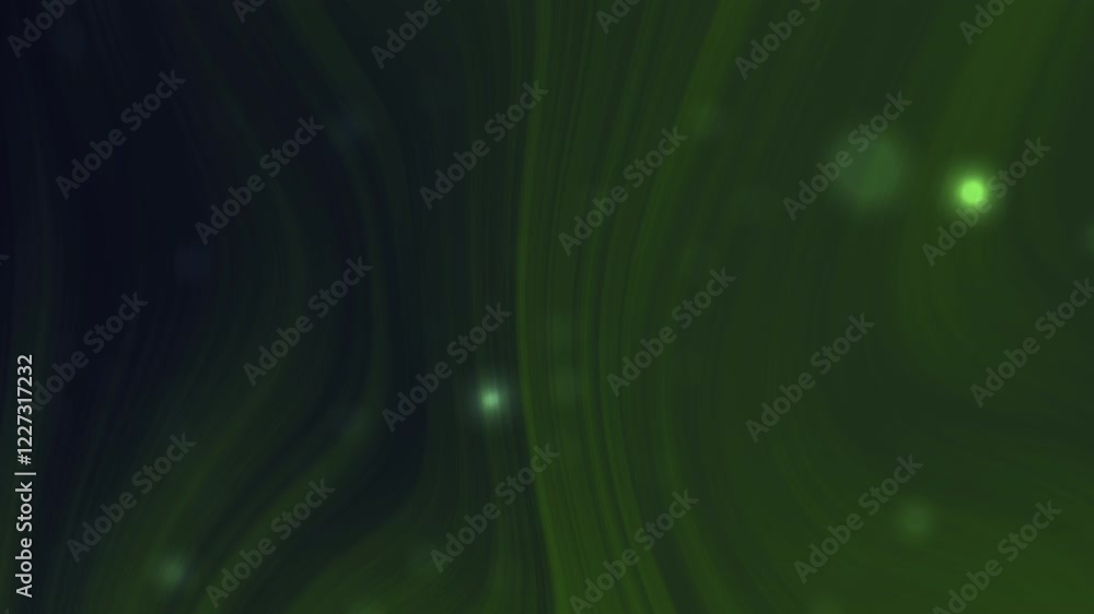 Poster abstract green waves: a captivating display of smooth flowing patterns and light effects
