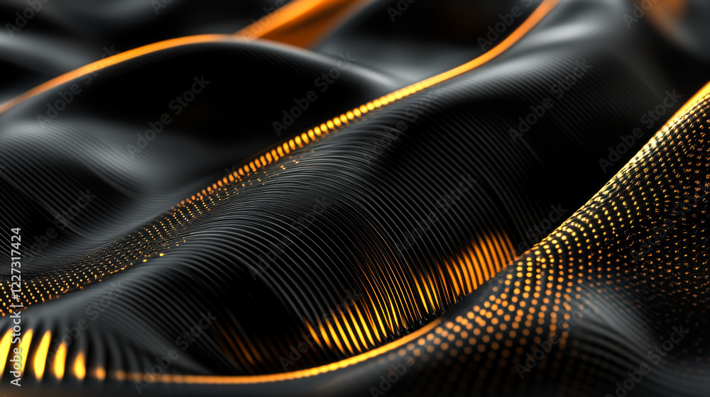 Aufkleber textured black surface with flowing golden lines creates an elegant visual appeal in a modern design