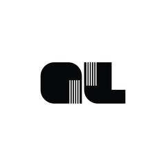QL monogram logo design letter text name symbol monochrome logotype alphabet character simple logo