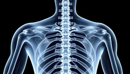Human backbone in x-ray , with white tonespng