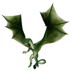 Fototapeta premium 3D Rendering Fairy Tale Dragon on White