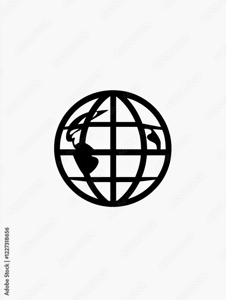 Aufkleber Symbol of global connectivity with abstract design representing a world map. Generative AI
