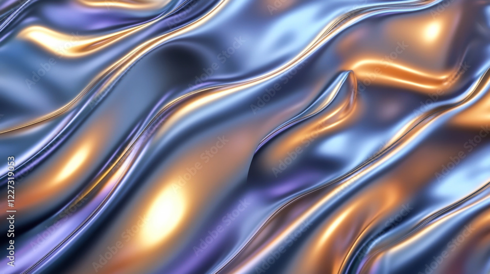 Aufkleber shimmering waves of metallic textures create a captivating abstract design