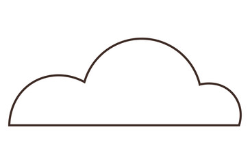 Black outlined cloud with a flat and clean look. Ideal for weather, technology, environment, education, minimalism, networking, nature themes. Flat color icon