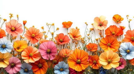 Vibrant Cosmos Flower Border: A Symphony of Colors