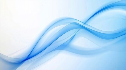 Obraz premium Abstract flowing blue waves background with smooth gradient design and subtle white highlights