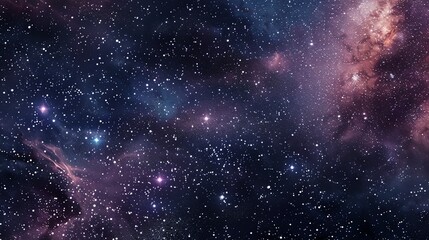 Fototapeta premium A breathtaking view of a starry night sky with a nebula in the background, capturing the vastness and beauty of space.