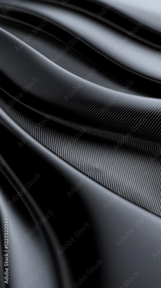 Aufkleber abstract black fabric texture with smooth waves and shiny surface