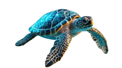 Verduisterende gordijnen A vibrant sea turtle swimming gracefully under the ocean water. © procreation