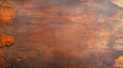 Rusty metal plate showing severe corrosion and weathering with orange and brown hues on a textured surface