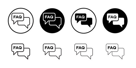 FAQ icon linear logo isolated
