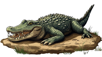 Fototapeta premium Alligator, white isolate background